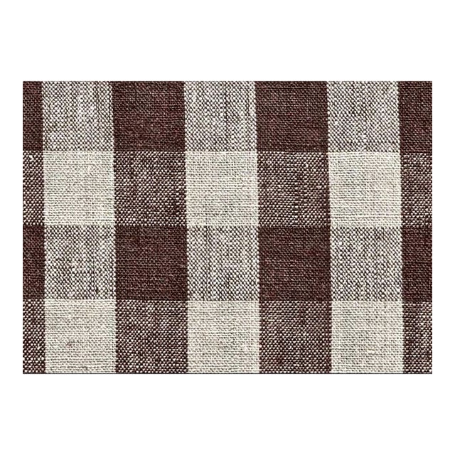 Plum Textiles Wales Check Chocolate Linen For Sale