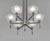 French Art Deco Nickeled Bronze & Geometric Glass 6-Armed Chandelier by Ejg 1930s For Sale - Image 6 of 13