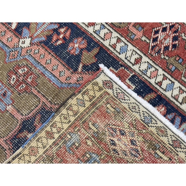 Antique Persian Heriz Rug 3'3" X 4’6" For Sale In New York - Image 6 of 9