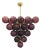 21st Century Italian Grappolo Polished Brass Frosted Amethyst Murano Glass Chandelier by Fabio LTD For Sale