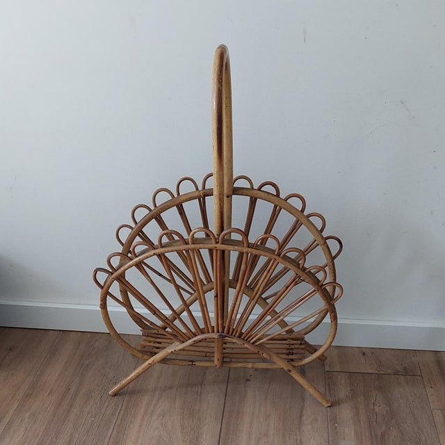 1960s Bamboo Magazine Holder attributed to Franco Albini, 1960s For Sale - Image 5 of 9