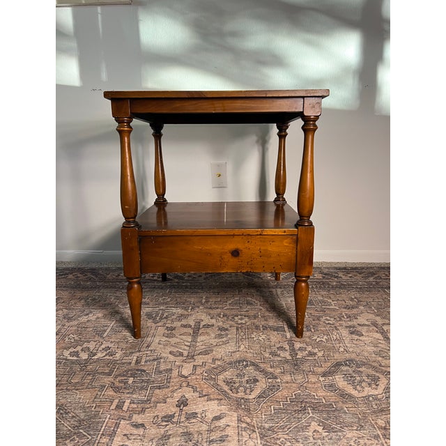 Vintage Pine Shop Originals Two-Tier Side Table For Sale - Image 11 of 11