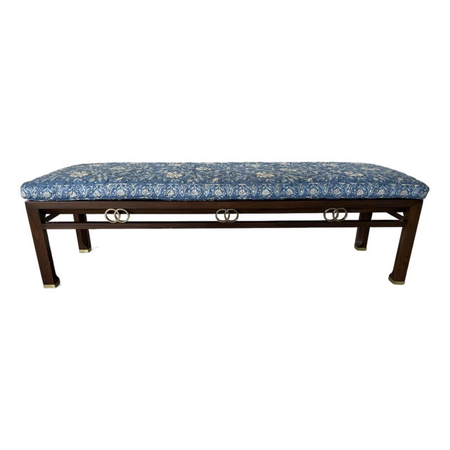Hollywood Regency Michael Taylor for Baker Far East Collection Walnut Bench/ Sold For Sale