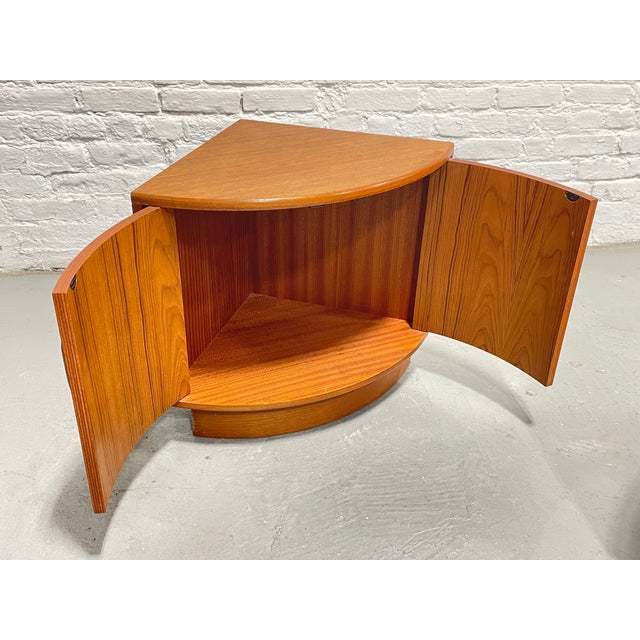 1960s Mid Century Modern G-Plan Fresco Teak Corner Cabinets, Teak Bar Nightstands, A Pair For Sale - Image 13 of 14