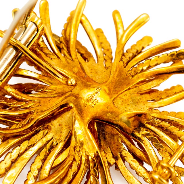 Gold Vintage Tiffany & Co. 18k Yellow Gold Sea Anemone Pin Brooch For Sale - Image 8 of 9