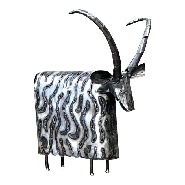 Vintage Torch Cut Ram Sculpture For Sale