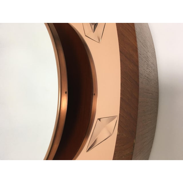 Copper Vintage Wall Mirror attributed to Guglielmo Ulrich attributed to Fontana Arte, Italy, 1950s For Sale - Image 8 of 12