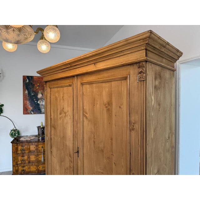 Antique Farmhouse Wardrobe in Softwood For Sale - Image 7 of 16
