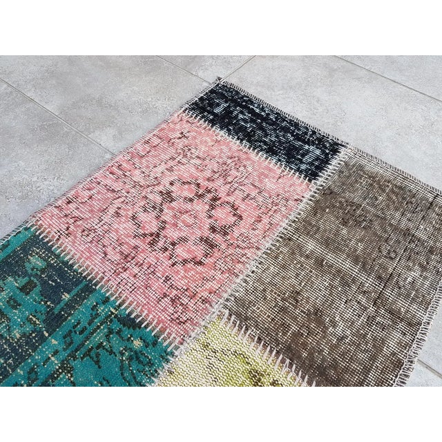 Turkish Hallway Vintage Bohemian Carpet For Sale - Image 3 of 10