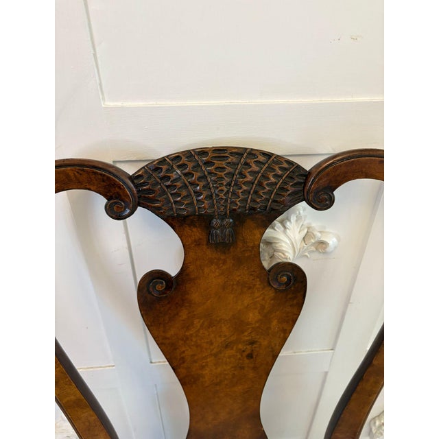Antique Victorian Carved Dining Chairs in Burr Walnut, 1880, Set of 6 For Sale - Image 11 of 15