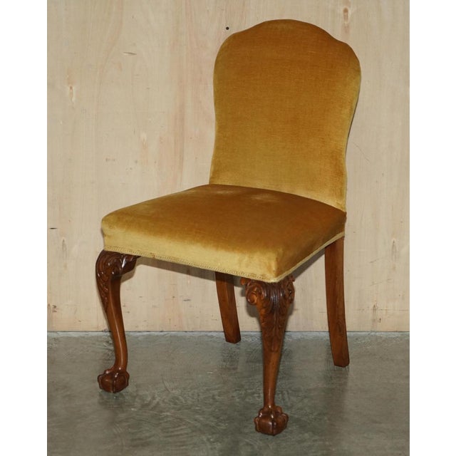 Art Deco Hand Carved Dining Chairs in Walnut with Claw & Ball Feet, Set of 6 For Sale - Image 14 of 18