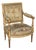 Single 19th Century French Louis XVI Style Giltwood Aubusson Armchair For Sale