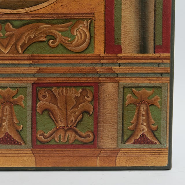 Late 20th Century Huge Vintage Neoclassical Painted Panel With a Leopard and Monkeys For Sale - Image 5 of 8