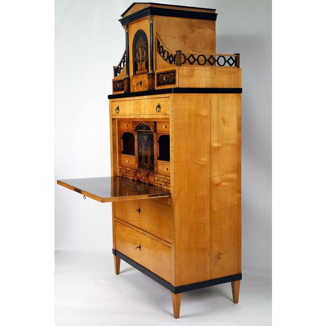 Classicist Secretaire in Maple, 181 For Sale - Image 12 of 13