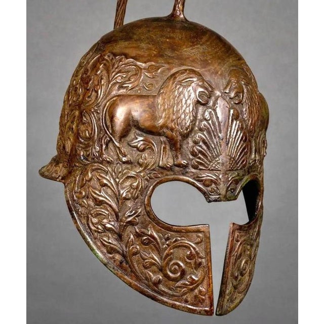 Vintage 20th Century Greco-Roman Helmet in Bronze For Sale - Image 3 of 6