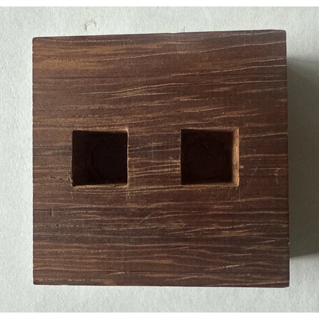 Wood 1960s Austin Enterprises Interlocking Aluminum & Rosewood Burr Puzzle Modernist For Sale - Image 7 of 8