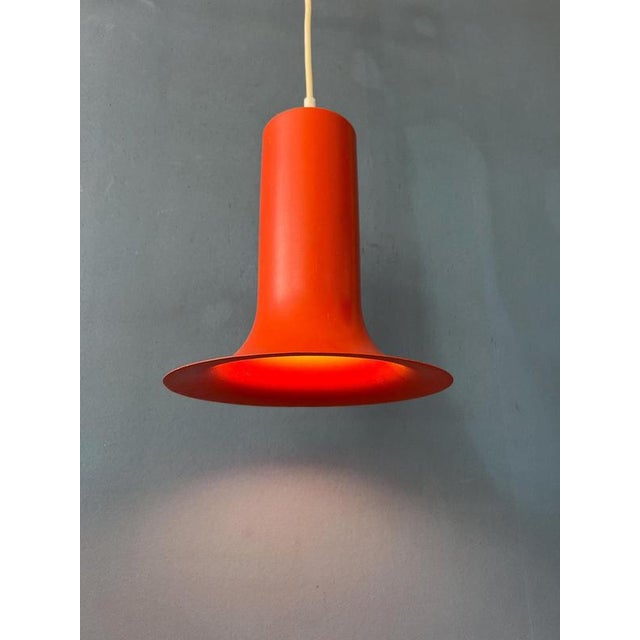 Vintage Orange Cone Pendant Lamp from Raak For Sale - Image 3 of 11