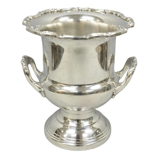 Vintage Leonard Silver Plated Trophy Cup Urn Champagne Chiller Bar Ice Bucket For Sale