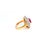 Modern 1.1 Carat Ruby and Diamond Halo 18k Gold Ring, Size 6 For Sale - Image 3 of 5