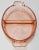Pattern: Floral Color: Pink Manufacturer: Jeanette Glass Company Date Produced: 1932-1935 Shape: Handled 2 Part Relish Dish
