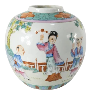 Chinese Chinoiserie Famille Rose Ginger Jar