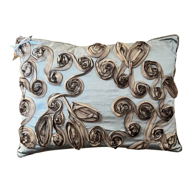 1990s Custom Silk Ribbon Pillow For Sale