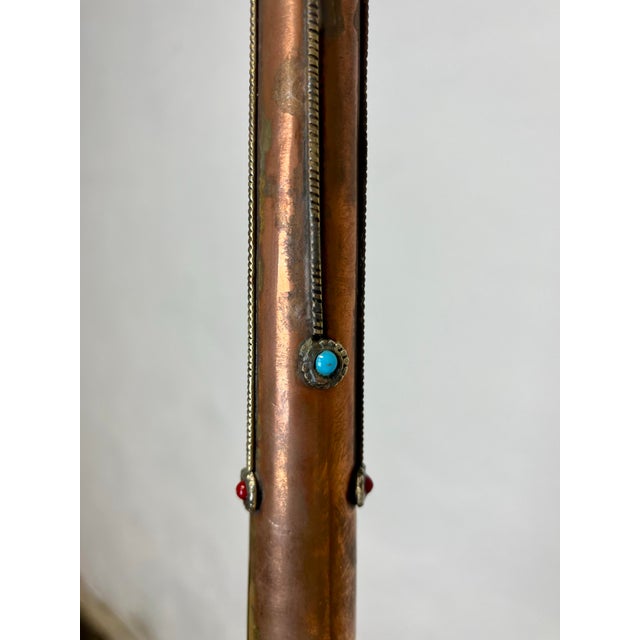 Tibetan Telescoping Long Horn Brass Copper Gems | Chairish