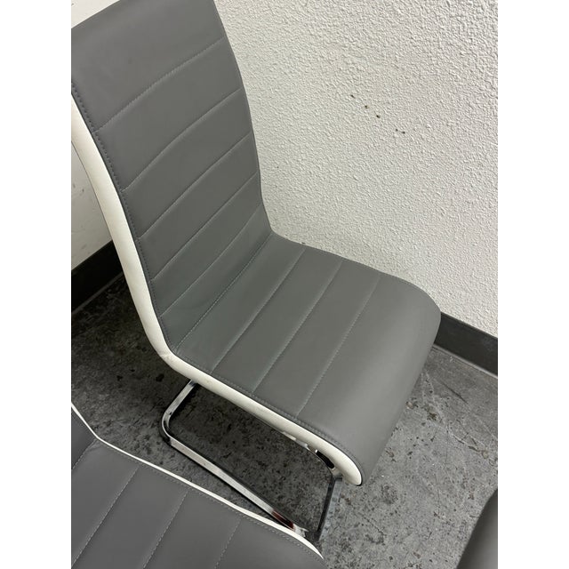 Modern Symphony Cantilever Dining Chairs, Set of Four For Sale - Image 3 of 12