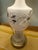 Hollywood Regency Mid 20th Century Hollywood Regency Floral Motif Frosted Glass Table Lamp For Sale - Image 4 of 6