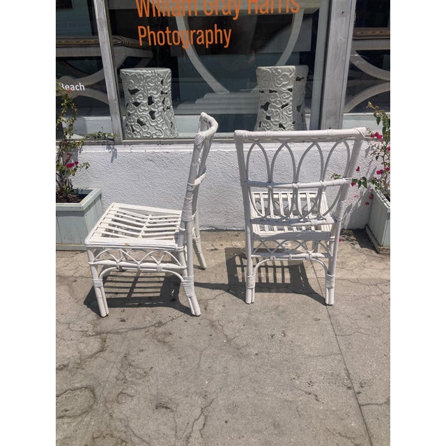 Ficks Reed White Rattan Side Chairs - A Pair For Sale - Image 10 of 11