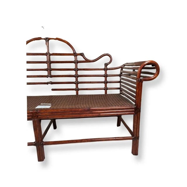2010s Lane Ventura Rattan Chinese Style Bench For Sale - Image 5 of 12