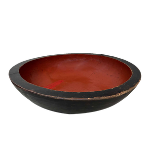 Large Wooden Urushi Dough Bowl, Japan, 1890s