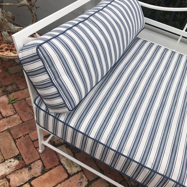 Cast Iron Sunbrella Upholstered Outdoor Daybed | Chairish