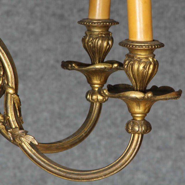 Metal Antique Gilded Bronze Ceiling Lamp, 1900s-1930s For Sale - Image 7 of 16