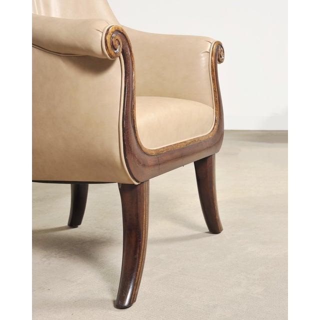 Rose Tarlow Faringale Leather Wing Chair and Ottoman For Sale - Image 13 of 18
