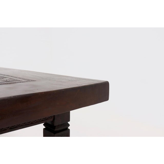 Vintage Asian Handcarved Tropical Wooden Dining Table, 1920s For Sale - Image 6 of 17