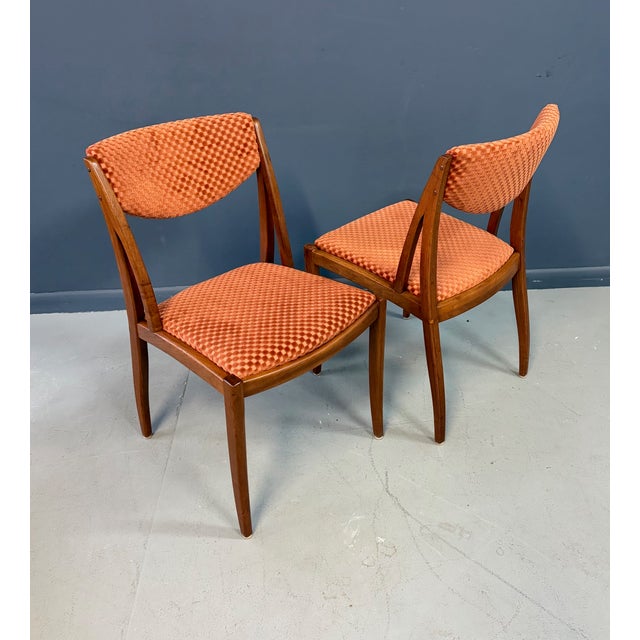 1950s Attributed to Barney Flagg for Drexel Walnut Dining Chairs Set of Six For Sale In Philadelphia - Image 6 of 12