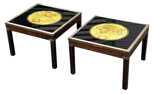 Vintage Brass Side Tables, Set of 2