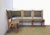 - Corner sofa produced in Italy in the 1950s - Particular wooden structure - Cushions upholstered and covered with...