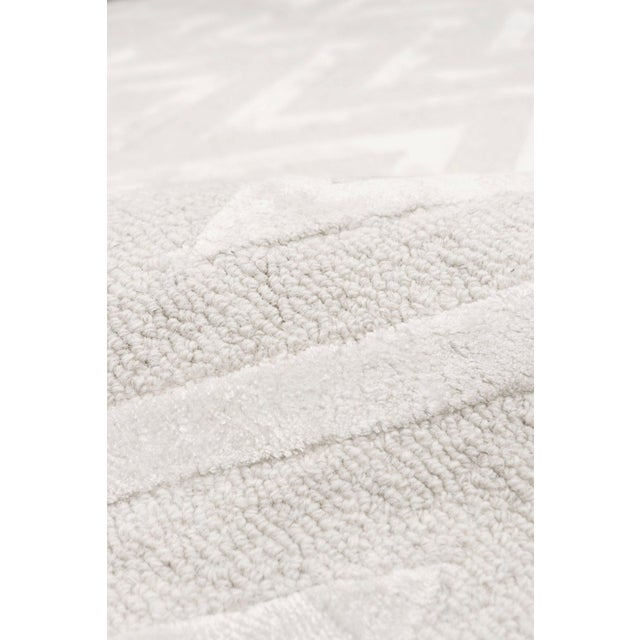 Transitional Pasargad Home Edgy Ivory Area Rug, 8' 9'' X 11' 9'' For Sale - Image 3 of 5