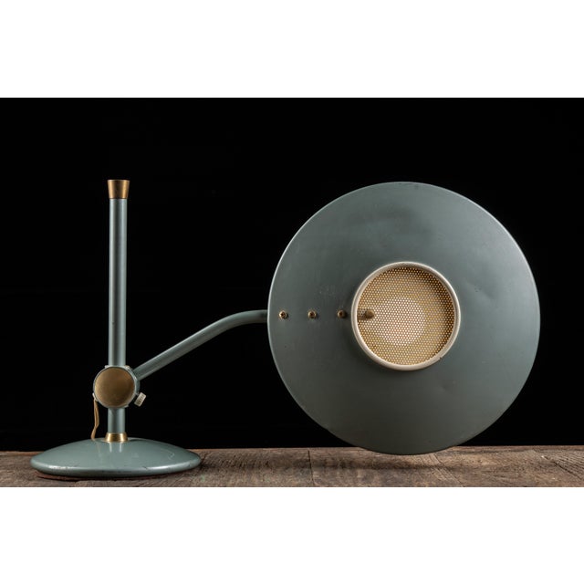 Space Age Adjustable "Model 2008" Flying Saucer Desk Lamp in Blue by Dazor For Sale In Chicago - Image 6 of 13