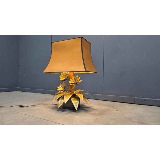 Floral Table Lamp from Maison Jansen, 1970s For Sale - Image 4 of 12