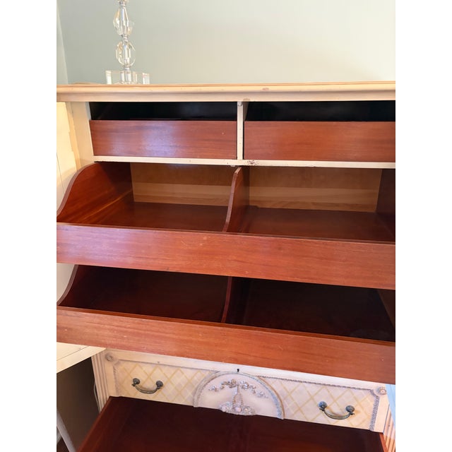 Vintage Royal Furniture Co. French Provincial Cane Armoire / Linen Press For Sale - Image 9 of 12