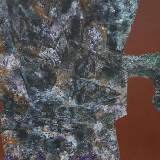 Textile Original Abstract Mid-Century Modern Figural Oil Painting by Don Stacy For Sale - Image 7 of 9