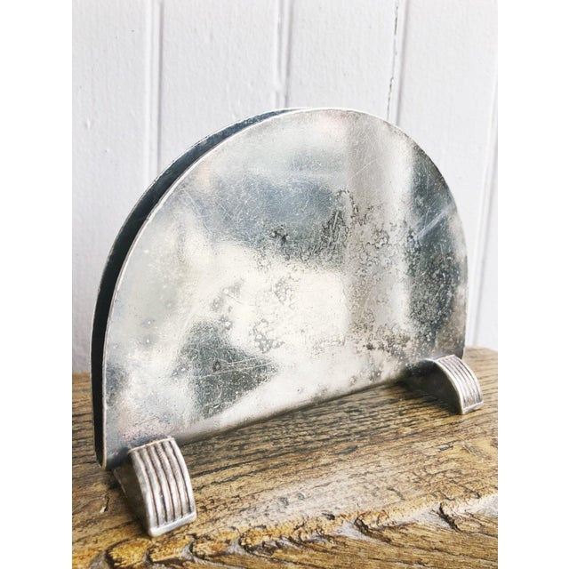 Art Deco Vintage 1947 Silver Menu Holder From New York Central Railroad For Sale - Image 3 of 6