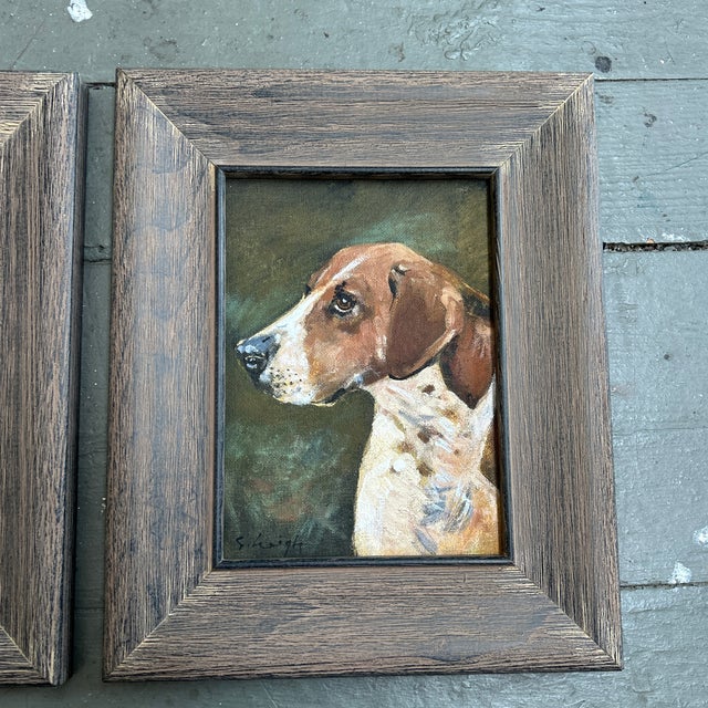 Contemporary Two Contemporary Stephen Heigh Dog Paintings “Hound #1-2” - Set of Two For Sale - Image 3 of 5