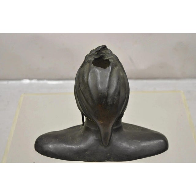 Bronze Antique Cast Bronze 9" Dante Dantes Alighieri Bust Sculpture Statue For Sale - Image 8 of 11
