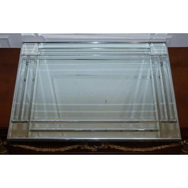 Silver Decorative Rectangle Wall Mirror with Beveled Glass For Sale - Image 8 of 14
