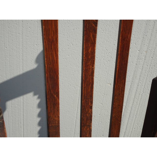 Brown Vintage French Country Brown Oak Barley Twist Arm Chair For Sale - Image 8 of 16