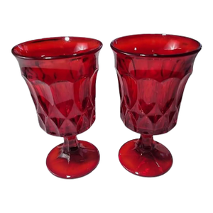 Vintage Noritake Perspective Ruby Goblets- Set of 2